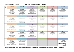 November 2015 Monatsplan Café Intakt