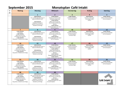 September 2015 Monatsplan Café Intakt