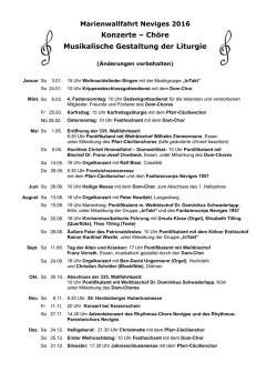 können Sie den Jahresplan der musikalischen