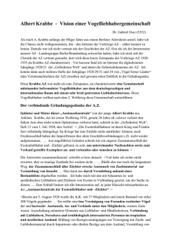 Albert Krabbe – Vision einer Vogelliebhabergemeinschaft mit Bilder