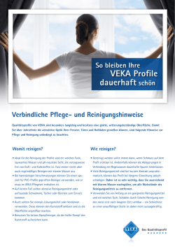 Infoblatt Pflegehinweise