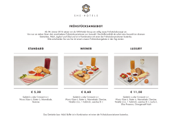 frühstücksangebot standard € 5,30 wiener € 8,60 luxury