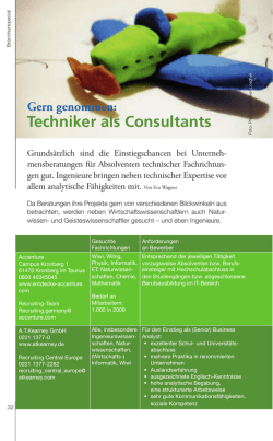 Techniker als Consultants