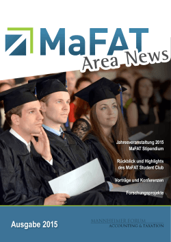 MaFAT Area News 2015 - Mannheimer Forum Accounting