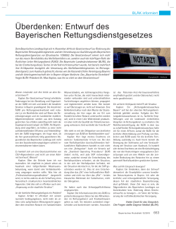 Überdenken: Entwurf des Bayerischen Rettungsdienstgesetzes