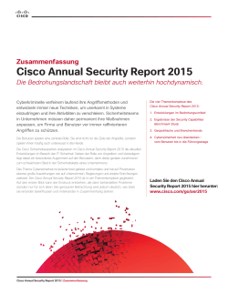 Zusammenfassung Cisco Annual Security Report 2015 Die