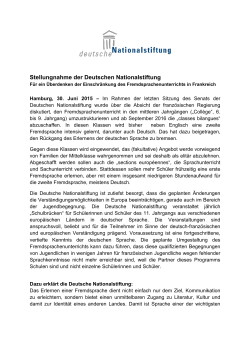 Erklärung - Deutsche Nationalstiftung