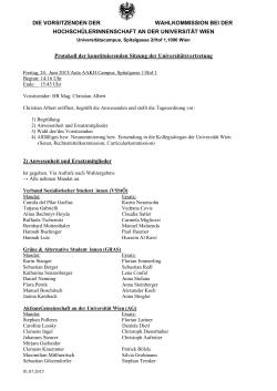 Protokoll der konstituierenden Sitzung - ÖH Uni Wien