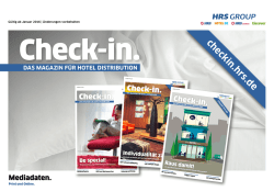 Check-in. | Das Magazin für Hotel Distribution