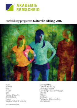Jahresprogramm 2016 - Akademie Remscheid