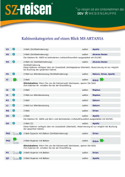 Eine ausf&uuml;hrliche Auflistung aller Kabinenkategorien - SZ