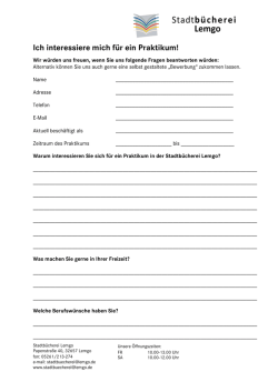 Ich interessiere mich für ein Praktikum!