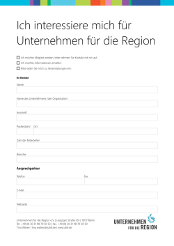 Ich interessiere mich f&uuml;r Unternehmen f&uuml;r die Region