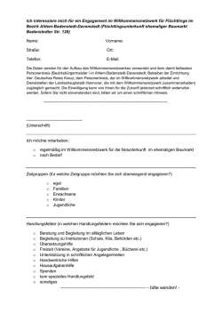Ich interessiere mich f&uuml;r ein Engagement im Willkommensnetzwerk