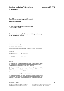 Drucksache 15 / 6771 - Landtag Baden W&uuml;rttemberg