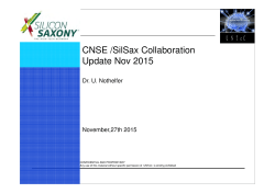 CNSE /SilSax Collaboration Update Nov 2015