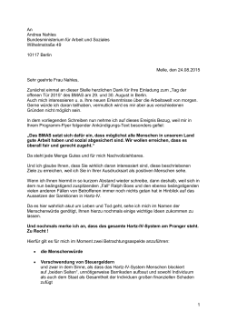 An Andrea Nahles Bundesministerium für Arbeit und