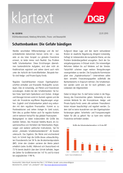 Schattenbanken - Die Gefahr bändigen (PDF, 155 kB )