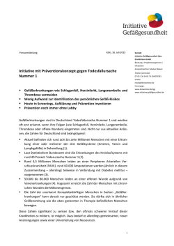 Initiative mit Pr&auml;ventionskonzept gegen Todesfallursache Nummer 1