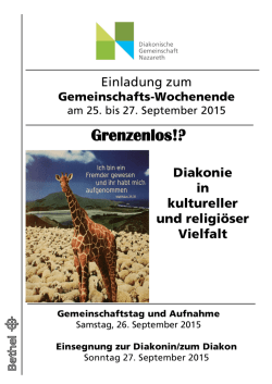 Grenzenlos!? - Diakonische Gemeinschaft Nazareth