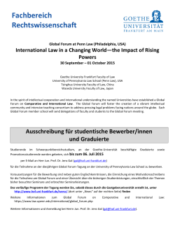 Global Forum at Goethe University - Fachbereich 01