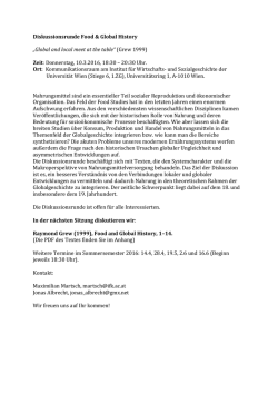 Diskussionsrunde Food & Global History