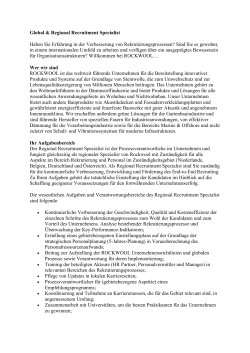 Global & Regional Recruitment Specialist (m/w) - DGFP