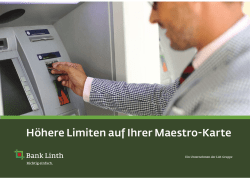H&ouml;here Limiten auf Ihrer Maestro