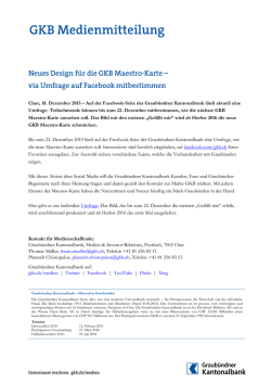 Neues Design für die GKB Maestro-Karte