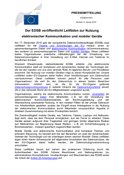 Der EDSB veröffentlicht Leitfäden zur Nutzung elektronischer