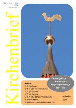 Insel Poel Kirchbrief 2016_1 - Evangelische Kirche in Mecklenburg