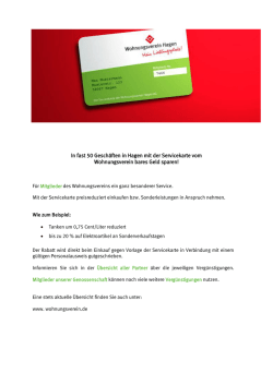 In fast 50 Gesch&auml;ften in Hagen mit der Servicekarte vom