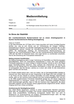 Im Sinne der Stabilit&auml;t - Liechtensteinischer Bankenverband