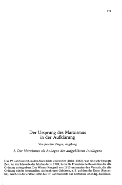 Der Ursprung des Marxismus in der Aufklärung