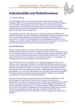 Individualit&auml;t und Kollektivismus