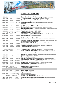 Veranstaltungen 2016 - Gemeinde Himmelberg