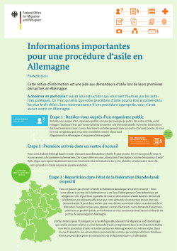 Informations importantes pour une proc&eacute;dure d`asile en Allemagne
