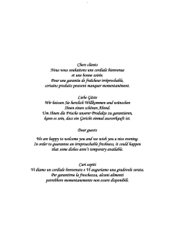 Chers clients Nous vous souhaitons une cordiale
