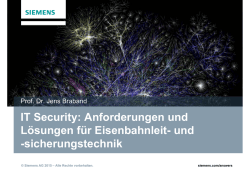 IT Security: Anforderungen und L&ouml;sungen f&uuml;r Eisenbahnleit