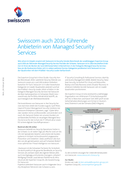 Swisscom ist Security Leader 2016