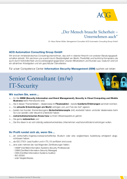 Senior Consultant (m/w) IT-Security