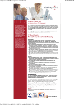 IT-Spezialist/-in für das Competence Center Security