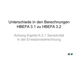 Unterschiede in den Berechnungen HBEFA 3.1 zu HBEFA 3.2