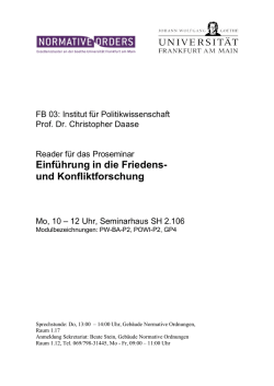 Einf&uuml;hrung in die Friedens- und Konfliktforschung - Goethe