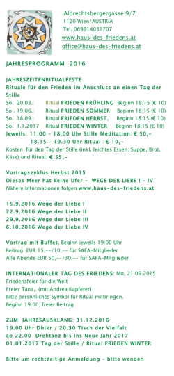 Jahresprogramm 2016