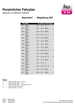 Fahrplan Beyendorf