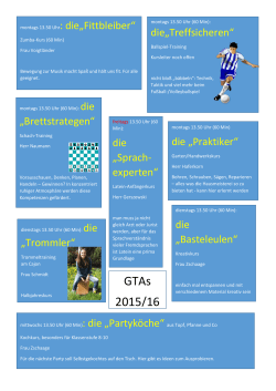 GTAs 2015/16 - Evangelische Werkschule Milkau