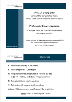 IV. Rangr&uuml;cktritt und Insolvenzgr&uuml;nde - ZIS