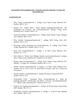 Literaturliste Schwerpunktbereich 1: Deutsches und internationales