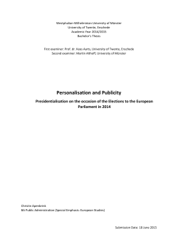 Personalisation and Publicity - University of Twente Student Theses